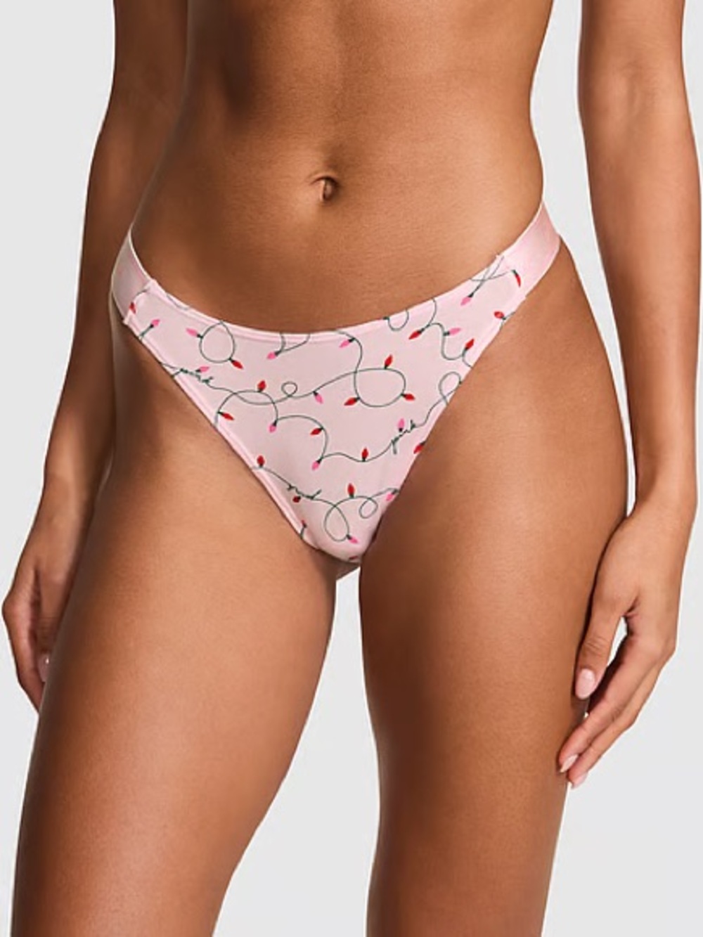 NWT VS PINK Holiday Lights Thong